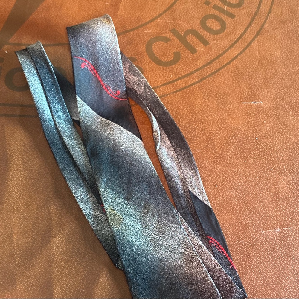 Elegant Black and Red Silk Scarf